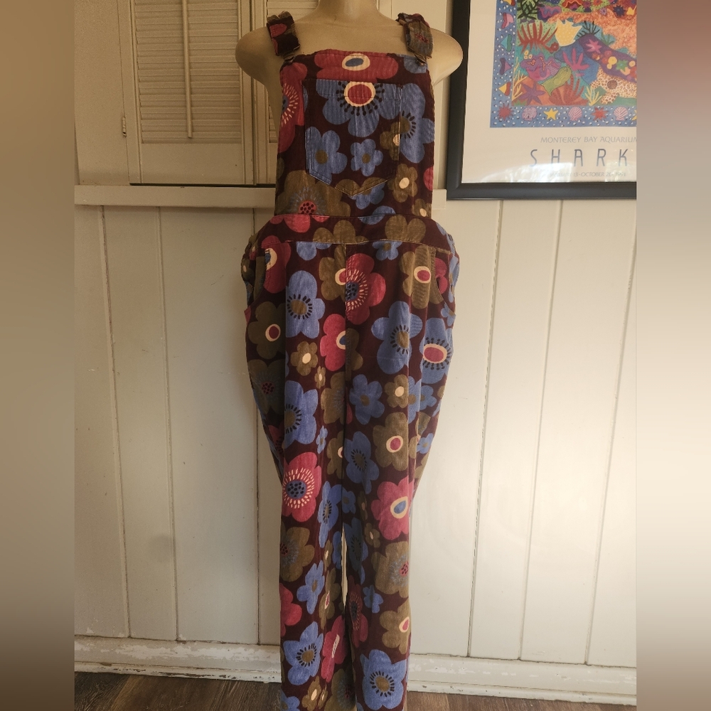 Modcloth Brown Floral Jumpsuit - Picture 1 of 8